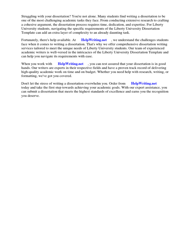 Liberty University Dissertation Template PDF Thesis Apa Style