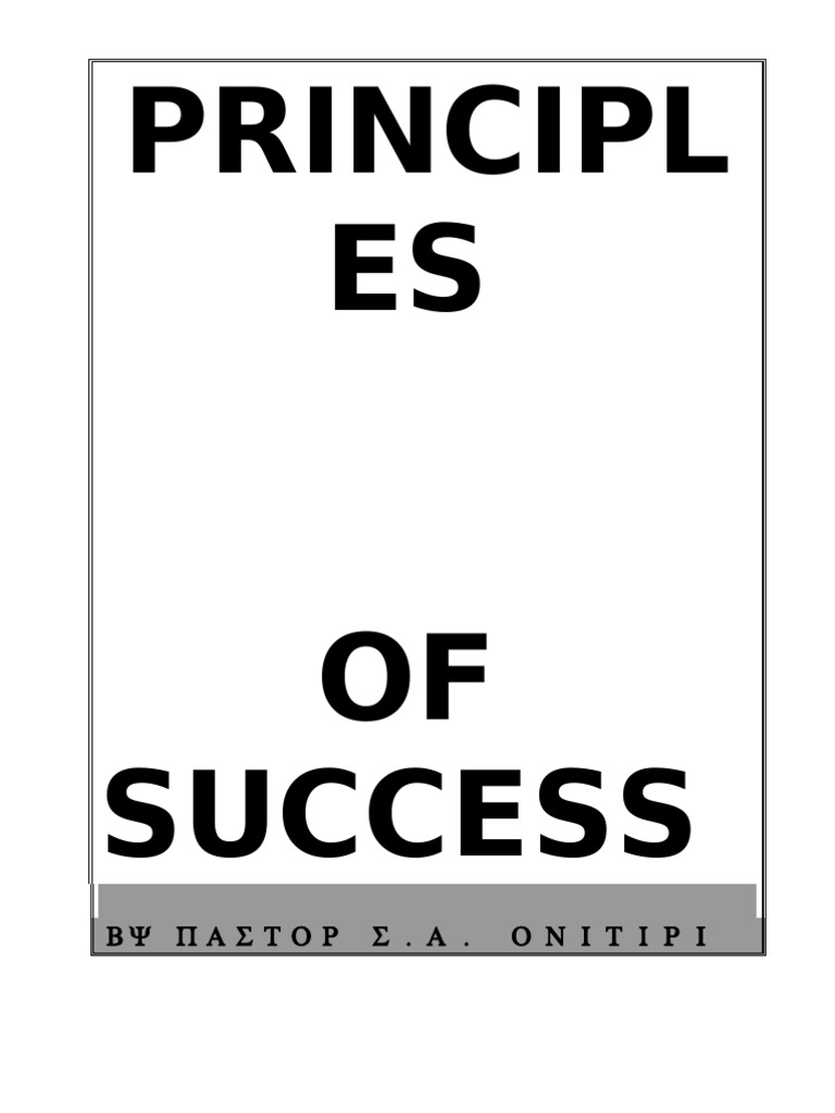 Principles of Success in Life and Ministry | PDF | Wisdom | Book Of Genesis