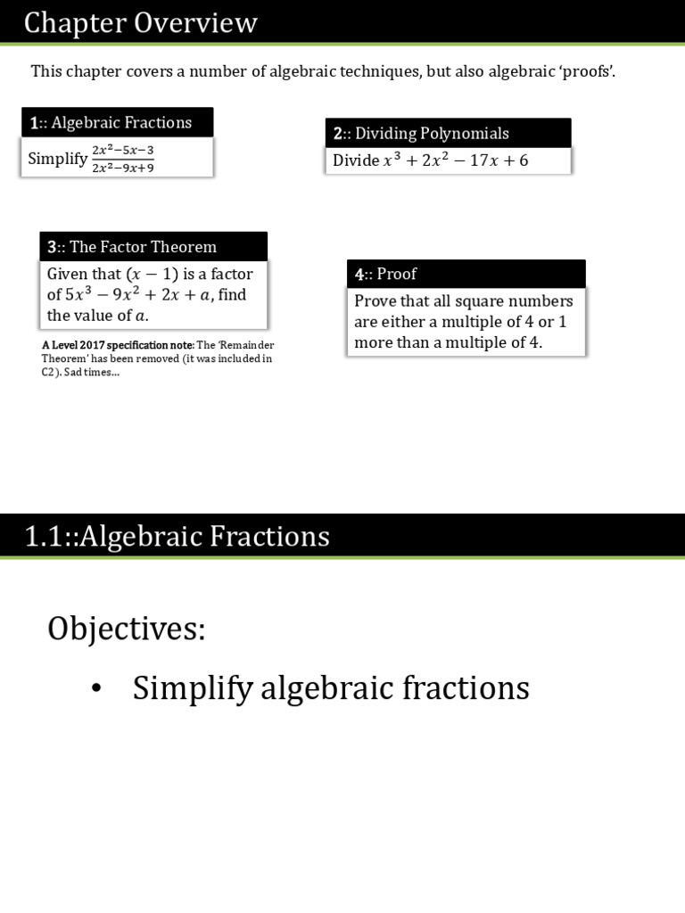 Algebraic Techniques and Proofs Guide | PDF | Mathematical Proof ...