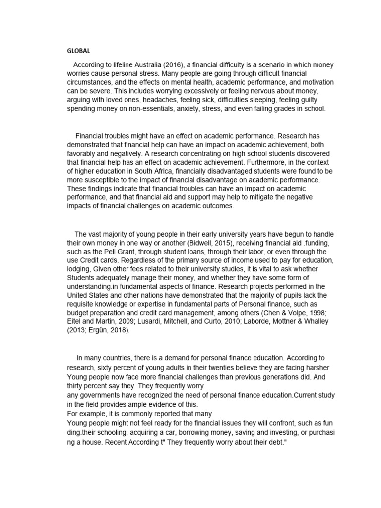 Global RRL of Abesnteeism | PDF | Financial Literacy | Literacy