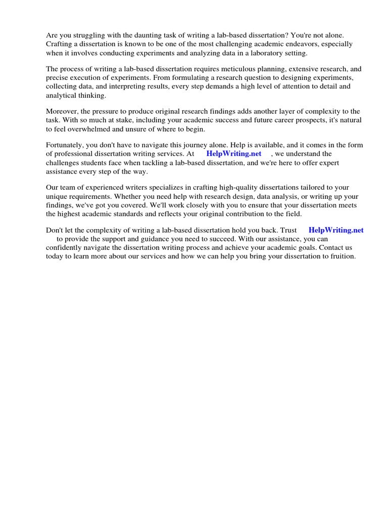 Lab Based Dissertation PDF Theory Methodology