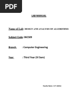 Daa1 Lab Manual Vi Sem CS