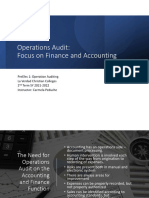 Operations Audit - Finance and Accounting