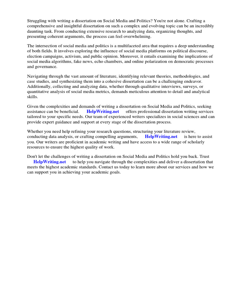 Dissertation On Social Media and Politics | PDF | Social Media ...