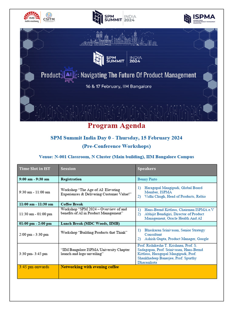 SPM+Summit+India+2024 Program+Agenda | PDF