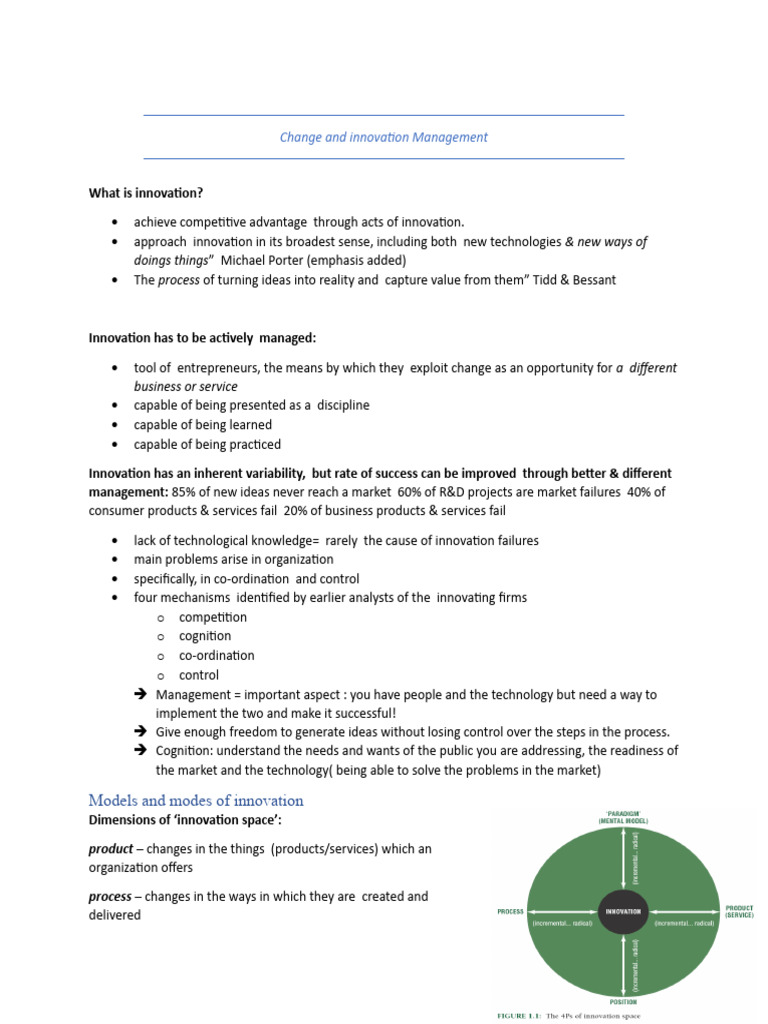 Managing Change and Innovation Effectively | PDF | Innovation ...