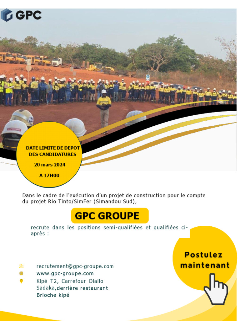 Recrutement GPC pour Simandou 2024 | PDF