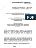 Development of Forex Bureaus in Kenya and Their Impact On Exchange Rate Against The Us Dollar