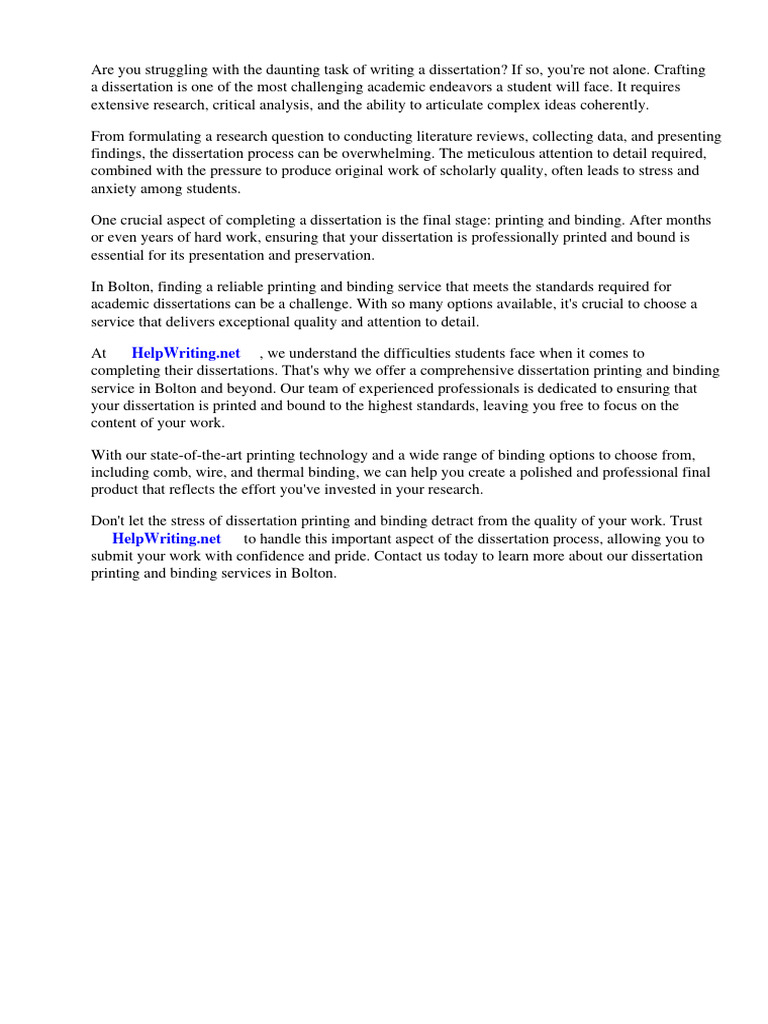 Dissertation printing and binding bolton pdf bookbinding thesis