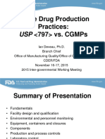 Sterile Drug Production Practices USP 797 vs. CGMPs