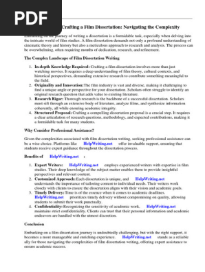 Film Dissertation Proposal Examples
