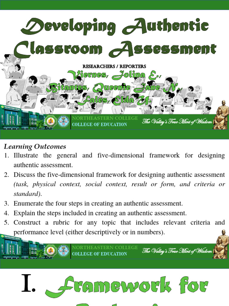 Framework for Authentic Classroom Assessment | PDF | Rubric (Academic ...