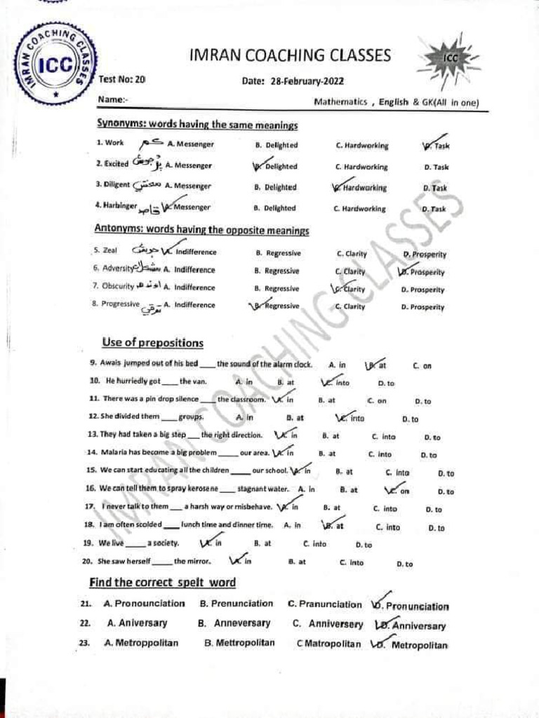Mock Test 3 Pdf