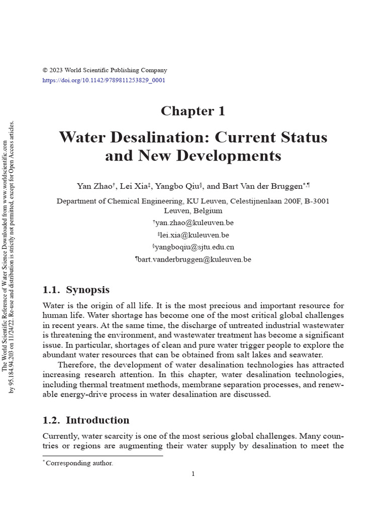 Water Desalination Current Status and New Developments | PDF ...