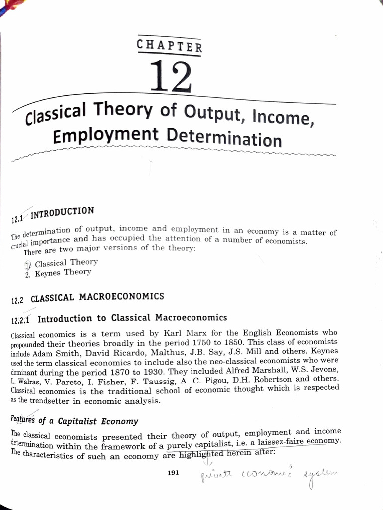 1-classical-theory-of-output-income-and-employment-determination