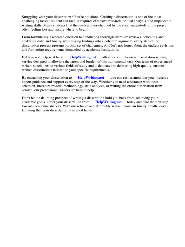Writing Dissertation Service | PDF | Thesis | Doctor Of Philosophy
