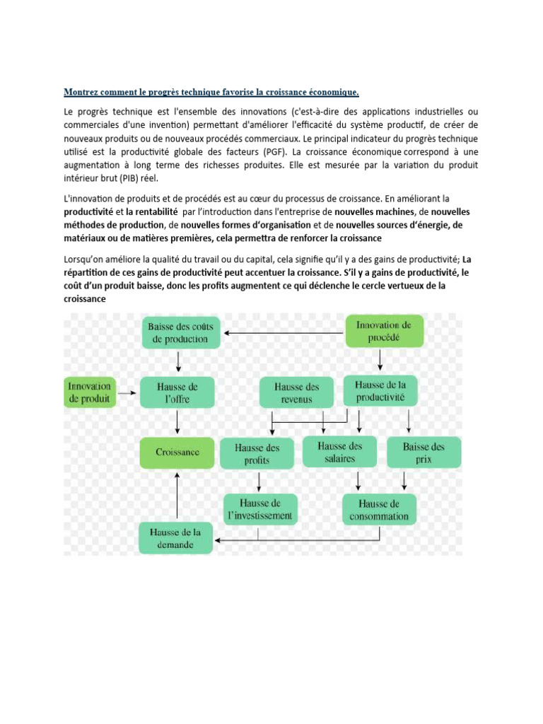 Progrès technique et croissance économique | PDF | Croissance ...