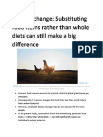 Climate Change: Substituting Food Items Rather Than Whole Diets Can Still Make A Big Difference