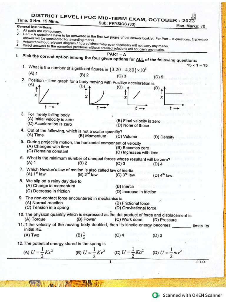 2nd PU Preparatory Exam | PDF