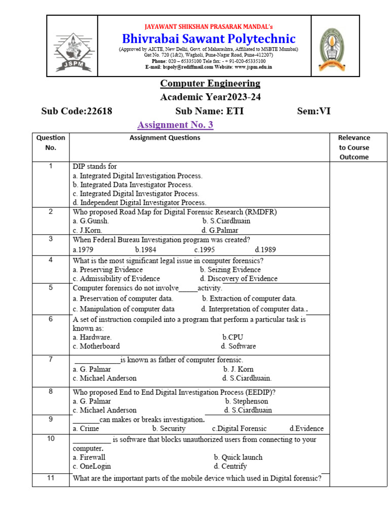Computer Forensics Assignment 2023-24 | PDF