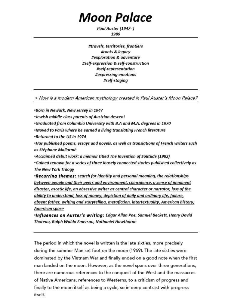 RECAP INTRO Moon Palace PDF