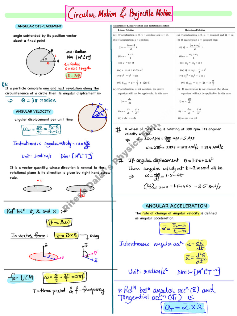 Angular Motion Concepts Explained | PDF | Angle | Geometry