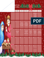 Red Green White Illustrative December 2022 Christmas Calendar