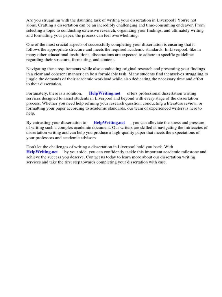 Dissertation Structure Liverpool | PDF | Thesis | Science
