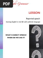 Grammar REPORTED SPEECH B1