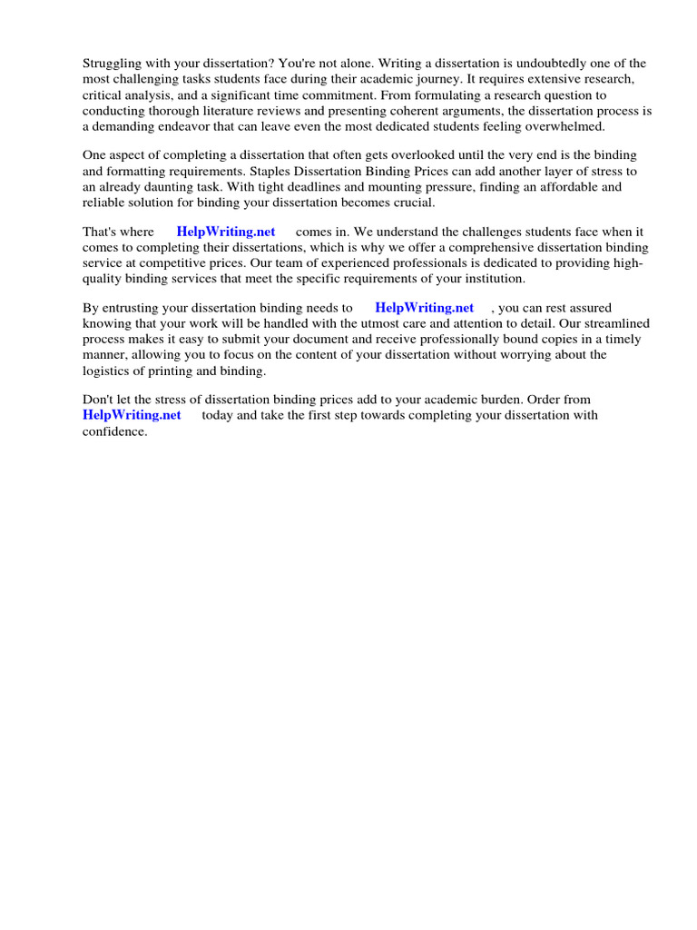 Staples Dissertation Binding Prices PDF Thesis Bookbinding