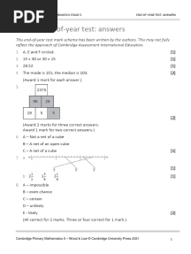 Prim Maths 5 2ed TR End of Year Test Answers