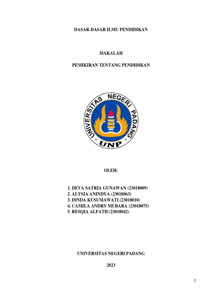 Makalah Pemikiran Tentang Pendidikan | PDF | Inclusion (Education