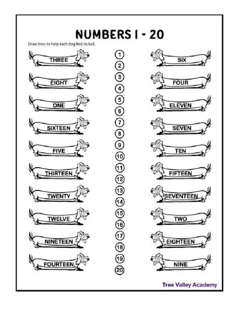 Actividad numbers 1 20 segundo pdf