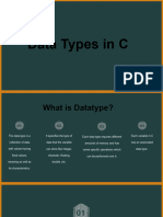 Datatypes in C