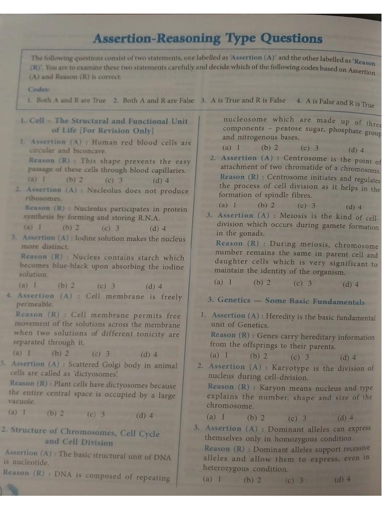 Assertion and reasoning | PDF