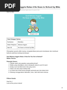 Soal Bahasa Inggris Kelas 4 He Goes To School by Bike