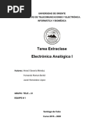 Tarea Extraclases de Electrónica Analógica I Tema I Diodos 2019 - 2020. Respuesta