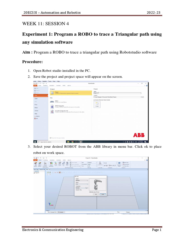 Program ROBO to Trace Triangle Path | PDF | Robot | Robotics