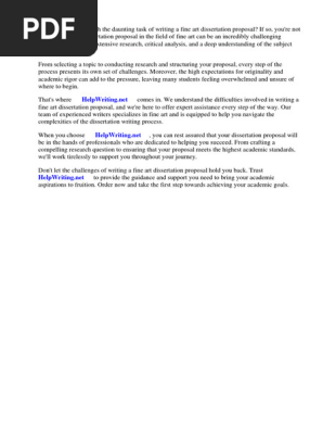 Fine Art Dissertation Proposal