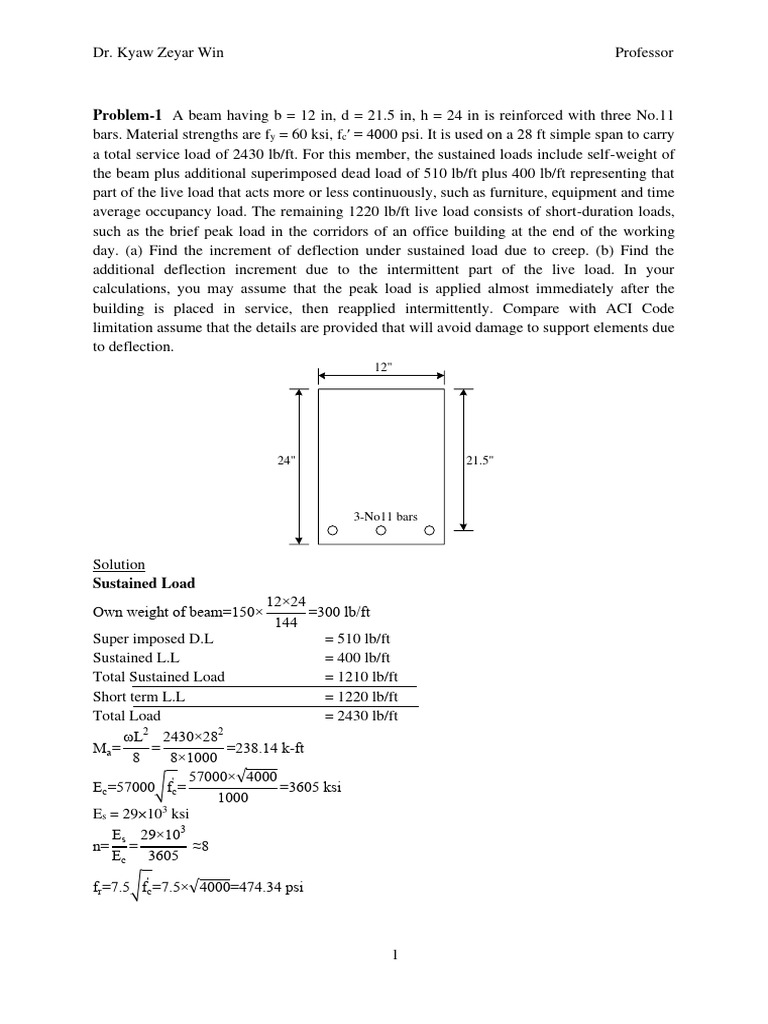 Beam Design and Deflection Analysis | PDF | Beam (Structure ...