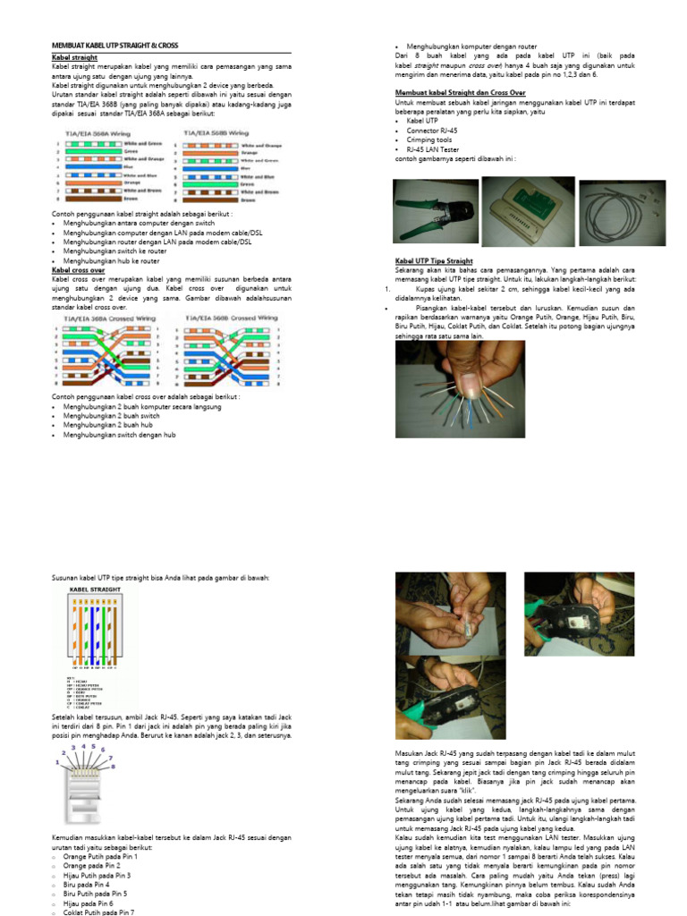 Membuat Kabel Utp Straight | PDF