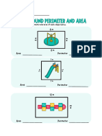 Teal and Orange Simple Illustrated Perimeter Math Worksheet