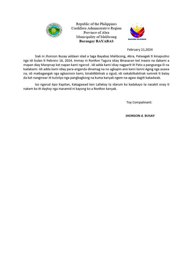 Jhonson Letter 2 | PDF