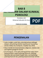 BAB 8 - Kepakaran Dalam Klinikal Psikologi