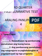 Powerpoint First Summative 3rd Quarter Araling Panlipunan