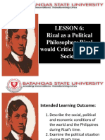 Lesson 6-Rizal As A Political Philosopher - (Rizal Would Criticize Today's Society)