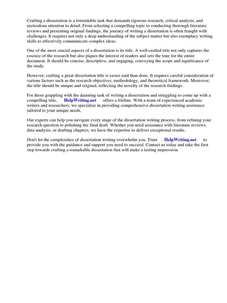 Great Dissertation Titles | PDF | Thesis | Essays