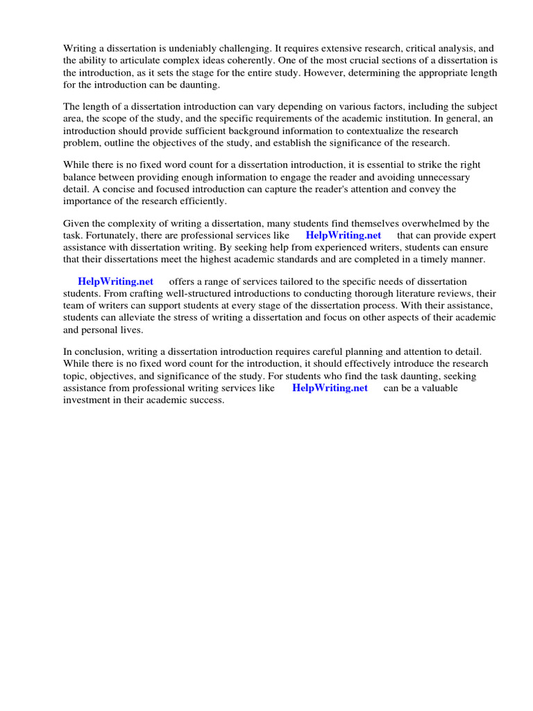 How Many Words Should a Dissertation Introduction Be | PDF | Thesis ...