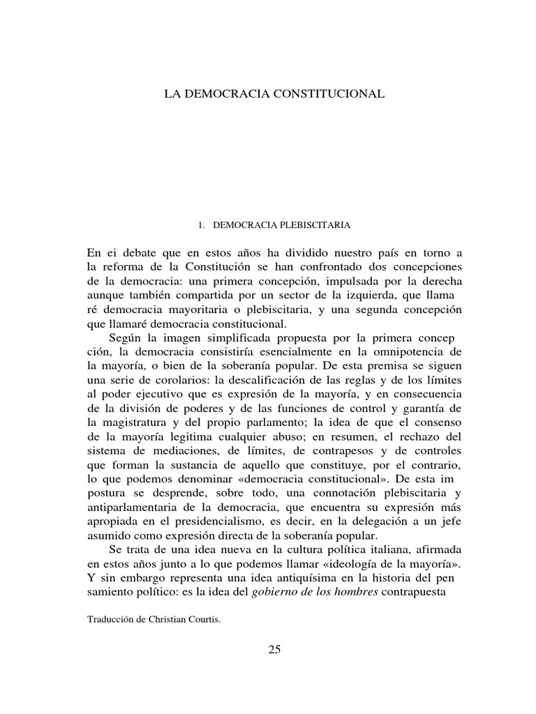 La Democracia Constitucional: Un Análisis | PDF | Democracia ...