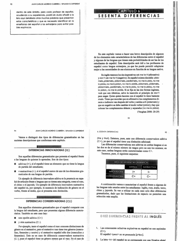 Lectura Diferencias_lenguas_de_partida_espanol | PDF | Verbo | Lengua ...